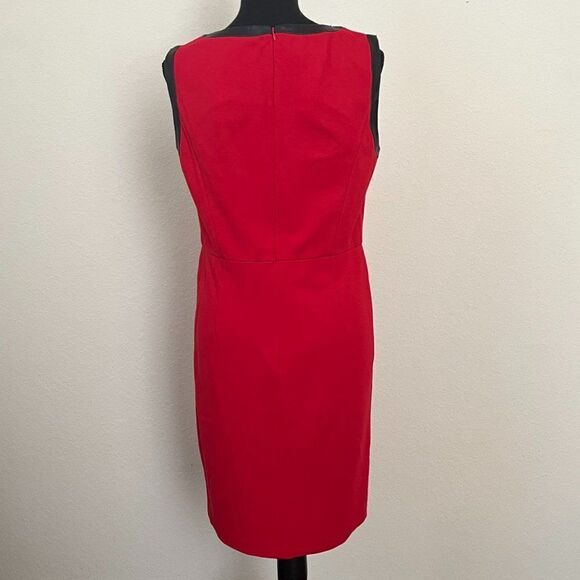 TALBOTS Knitted Red Women's Sheath Dress with black edging, sleeveless, size 6 - Picture 2 of 14